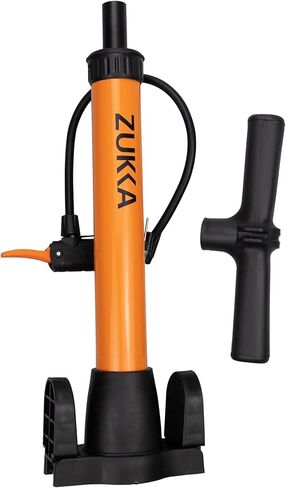 مضخة أرضية الدراجة بدون مقياس ورأس صمام ذكي، مضخة دراجة ضغط عالي 160 رطل لكل بوصة مربعة، برتقالي in Kuwait