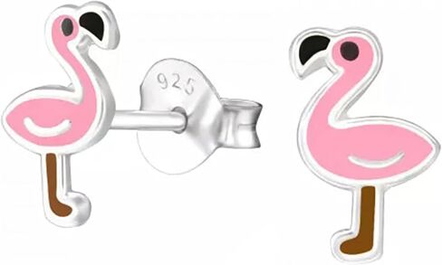 KIWI DAISY Flamingo .925 Sterling Silver Very Tiny Stud Earrings for Cartilage, Helix, 2nd Ear Piercing (Hypoallergenic) in Saudi Arabia