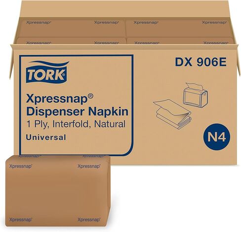 Tork Xpressnap Tabletop Napkin System Starter Pack Black N4, Dispenser and 1 x 500 One-at-a-Time Dispensing Napkins, 80062301 in Saudi Arabia