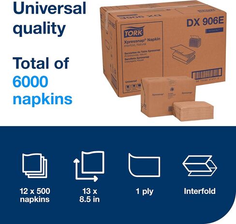 Tork Xpressnap Tabletop Napkin System Starter Pack Black N4, Dispenser and 1 x 500 One-at-a-Time Dispensing Napkins, 80062301 in Saudi Arabia