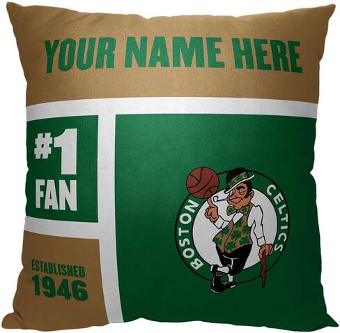 Northwest NBA Personalized Pillow, 18" x 18", Boston Celtics-Colorblock in Saudi Arabia