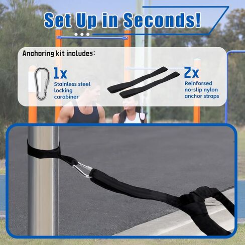 حبال تمرين المعركة مقاس 1.5 بوصة 30 قدمًا - حبال تمرين من البوليستر شديدة التحمل لصالة الألعاب الرياضية المنزلية وتدريبات القوة ومعدات اللياقة البدنية - أسود in Kuwait