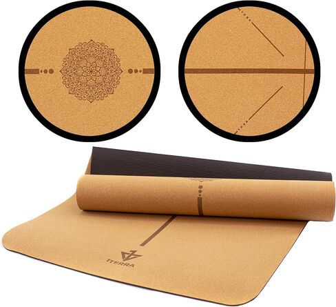 Premium Cork Yoga Mat | Durable Sweat Proof Eco-Friendly Exercise Mat with Carrying Strap | 5mm thick in Saudi Arabia