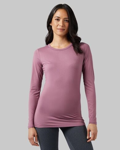 32 Degrees Women's Lightweight Baselayer Crew Top | Form Fitting | Long Sleeve | 4-Way Stretch | Thermal in Kuwait