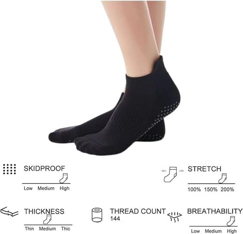 Melankoli Girls Socks 6-8 Years Old Grip Socks Pilates Yoga Dance Barre Ballet Non Slip Crew in Saudi Arabia