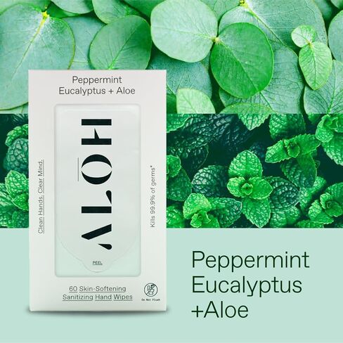 ALŌH Lavender Rosewood + Aloe Sanitizing Hand Wipes - Clean Hands, Clear Mind - On The Go Hand Sanitizer Wipes for Kids and Adults - Travel Size 3 Pack, 20ct Wipes (60 wipes) in Kuwait