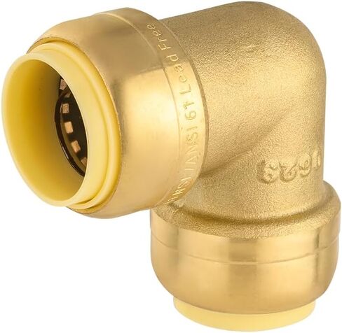 (Pack of 2) EFIELD 3/4-inch 90-Degree Elbow, Push-Fit Brass Fittings to Connect Copper, PEX, CPVC Pipe with 3/4" Disconnect Clip in Kuwait