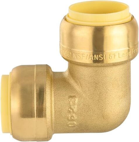 (Pack of 2) EFIELD 3/4-inch 90-Degree Elbow, Push-Fit Brass Fittings to Connect Copper, PEX, CPVC Pipe with 3/4" Disconnect Clip in Kuwait