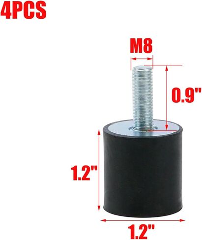 MY MIRONEY M8 x 23mm ترصيع المطاط المعزل يتصاعد 4 حزمة 30x30mm المطاط يتصاعد امتصاص الصدمات المضادة للاهتزاز in Kuwait