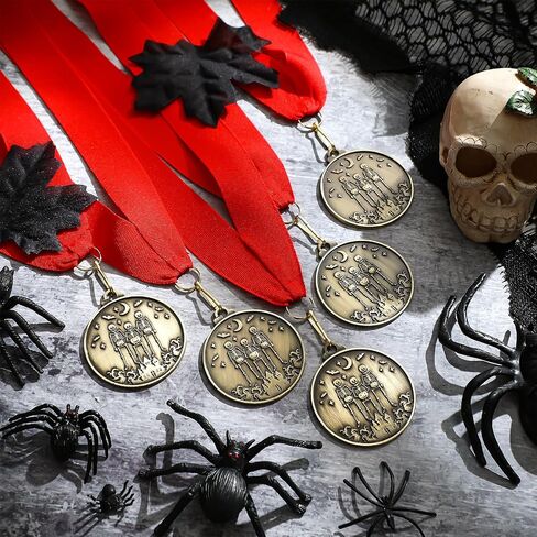Inbagi 20 Pcs Halloween Medals Awards 2 Inch Skeleton Trophies Award Medals Golden Best Costume Skeleton Medals for Contest Awards Prizes Skeleton Costume Contest Trophy Awards in Saudi Arabia