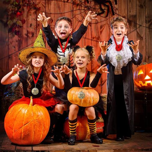 Inbagi 20 Pcs Halloween Medals Awards 2 Inch Skeleton Trophies Award Medals Golden Best Costume Skeleton Medals for Contest Awards Prizes Skeleton Costume Contest Trophy Awards in Saudi Arabia