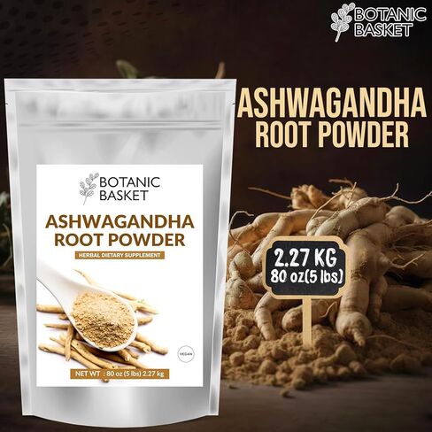 Ashwagandha Root Powder 5 Pound, No Filler, No Additives, Highly Purified | Active Withanolides, No GMO, Gluten Free in Saudi Arabia