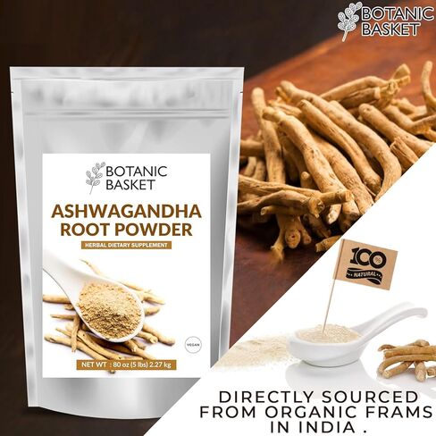 Ashwagandha Root Powder 5 Pound, No Filler, No Additives, Highly Purified | Active Withanolides, No GMO, Gluten Free in Saudi Arabia