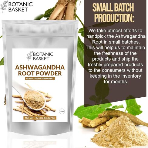 Ashwagandha Root Powder 5 Pound, No Filler, No Additives, Highly Purified | Active Withanolides, No GMO, Gluten Free in Saudi Arabia