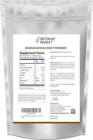 Ashwagandha Root Powder 5 Pound, No Filler, No Additives, Highly Purified | Active Withanolides, No GMO, Gluten Free in Saudi Arabia