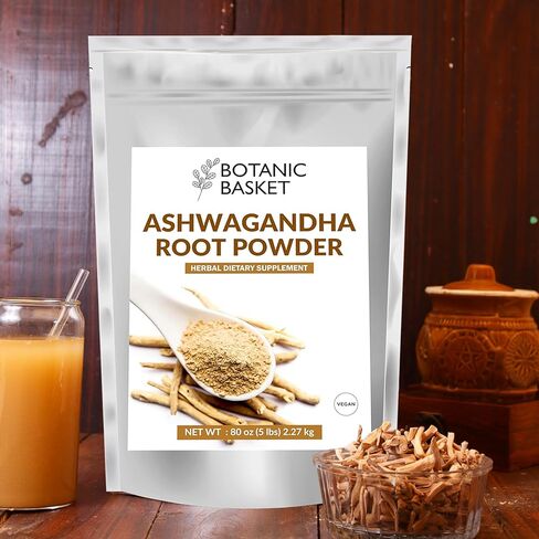 Ashwagandha Root Powder 5 Pound, No Filler, No Additives, Highly Purified | Active Withanolides, No GMO, Gluten Free in Saudi Arabia
