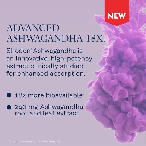 كبسولات SOLARAY Ashwagandha امتصاص 18X - مستخلص جذر وأوراق أشواغاندا 240 مجم - تخفيف التوتر العرضي، مكملات دعم النوم والمزاج - نباتي، ضمان 60 يومًا - 30 وجبة، 30 كبسولة نباتية in Kuwait