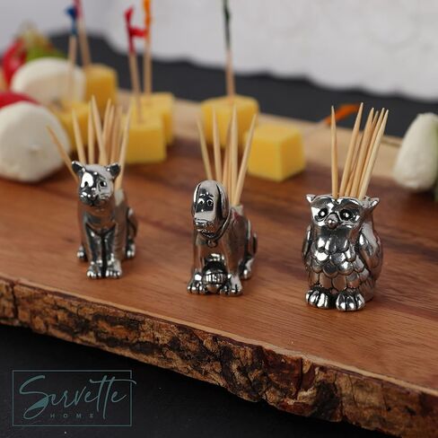 Home and Kitchen Décor Novelty Pewter Toothpick Holder Owl in Kuwait