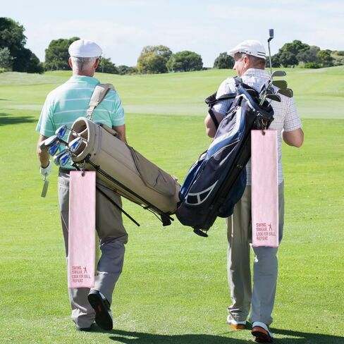 Swing Swear Look for Embroidered Pink Golf Towel, Funny Golf Towel for Golf Bag with Clip, Birthday Retirement Gift for Grandma Mom Sister Golf Fan Golfer, Women Golf Towel, Ladies Golf Towel in Kuwait