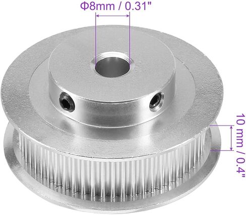 Timing Pulley Aluminium Synchronous Wheels [for 3D Printer 6mm Width Belts, CNC Machines] - 60 Teeth 20mm Bore/Silver Tone/1 Pcs in Saudi Arabia