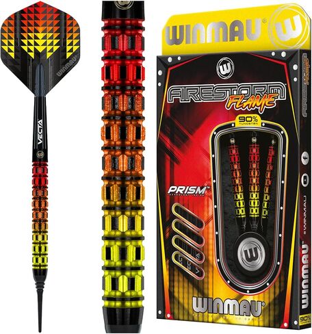 مجموعة سهام التنغستن الاحترافية من Winmau Firestorm Flame مع رحلات وسيقان (أعمدة) in Saudi Arabia