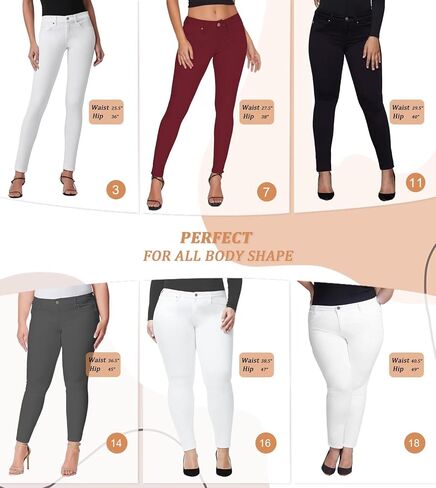 Hybrid & Company Womens Super Stretch Comfy Denim Skinny Jeans in Kuwait