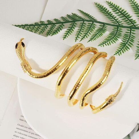 HUASAI Snake Jewelry Set for Women Snake Earrings for Women Gold Snake Pendant Necklace Gothic Snake Wrap Bracelet Open Adjustable Snake Ring for Girls Boho Snake Jewelry Set in Saudi Arabia