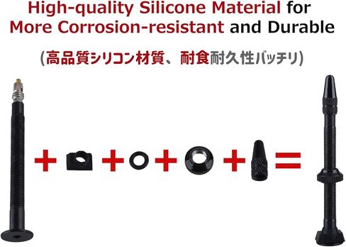 أزاركسيس لايحتاج صمام بريستا الجذعية 40 مم / 60 مم دراجة سبائك الألومنيوم خفيفة للغاية (أسود - 60 مم - عبوتان) in Kuwait