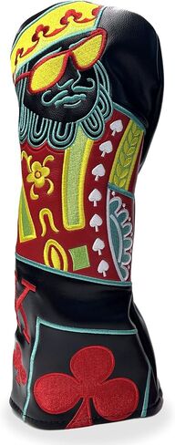 Poker Golf Headcover Golf Club Covers Fairway Wood Cover Headcover with Premium Synthetic Leather Material Embroidery Poker Pattern Fits for All Brand Golf Clubs. in Saudi Arabia