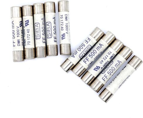 10 عبوات منصهر رقمي متعدد العدادات FF500MA (500MA، 0.5A) 1000 فولت صمام سيراميك سريع المفعول لمقياس تيار مستمر رقمي متعدد 6.3 × 32 مم in Saudi Arabia