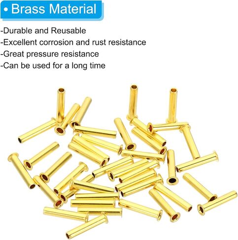 PATIKIL Brass Compression Insert, 40 Pack 3mm OD x 2mm ID Tube Insert Tube Support Compression Fitting Assortment Kit for Water Oil Air Pipe in Saudi Arabia