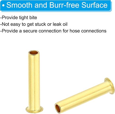 PATIKIL Brass Compression Insert, 40 Pack 3mm OD x 2mm ID Tube Insert Tube Support Compression Fitting Assortment Kit for Water Oil Air Pipe in Saudi Arabia