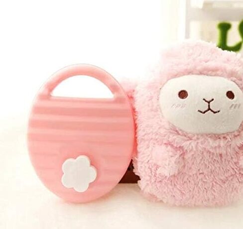 Winter Warm Safe Convenient Cute Mini Hot Water Bottle with Cover Hand Warmer for Kids/Adult(Pink) in Saudi Arabia