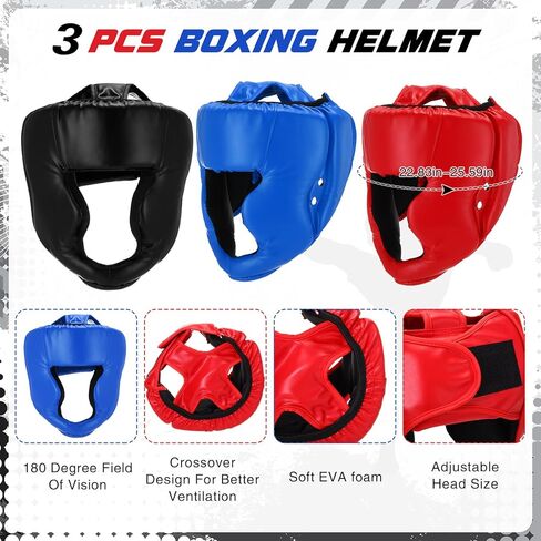 مجموعة معدات ملاكمة للأطفال مكونة من 12 قطعة، 3 أزواج من قفازات الملاكمة للأطفال، 3 قطع من أغطية رأس الملاكمة، 3 أزواج من قفازات الملاكمة و3 قطع من أربطة اليد للملاكمة للأطفال المبتدئين والأطفال من سن 6 إلى 18 عامًا in Kuwait