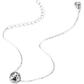 PickleBelle Silver Charm Bracelet for Women - Sterling Silver Pickleball Bracelet with Rhodium Plated Ball | Gift for Pickleball Players, Pickleball Gifts for Women, Graduation Gift