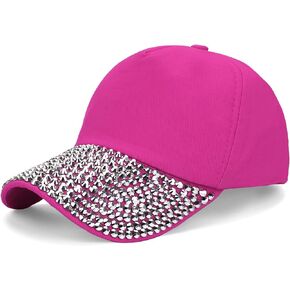 Women's Men's Studded Rhinestone Baseball Cap Adjustable Bling Sports Casual Fashion Sun Hat Dad Trucker Hat