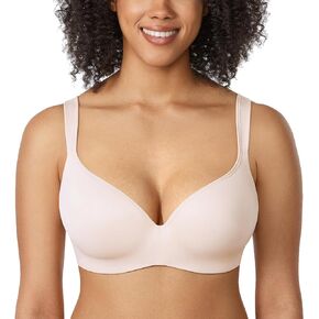 DELIMIRA Women's Full Coverage Balconette Tshirt Underwire Lightly Lined Bras