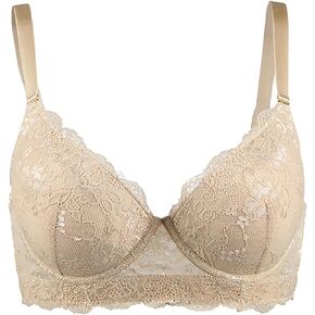 Women Push Up Bra Floral Lace Underwire Everyday Bra Lightly Lined Lift Up Bra