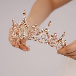Wedding Tiara for Bride Tiara Queen Crown for Women Crystal Pearl Tiara Hair Accessories for Pageant Birthday Prom