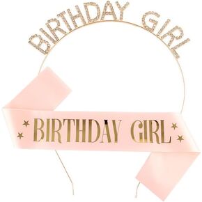 Birthday Gifts for Women Birthday Crowns Headband for Girls Birthday Sash and Tiara for Women Birthday Girl Crown Birthday Party Accessories