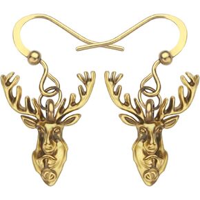 DUOWEI Cute Antlers Buck Deer Earrings Cute Stag Drop Dangle Vintage Jewelry Gift for Women Girls