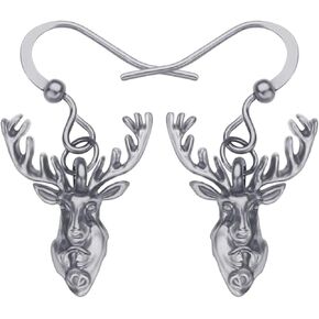 DUOWEI Cute Antlers Buck Deer Earrings Cute Stag Drop Dangle Vintage Jewelry Gift for Women Girls