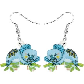 Acrylic Charm Cute Cartoon Bamboo Australian Koala Earrings Drop Dangle Jewelry Natural Decoration for Women Girls Funny Party Gifts