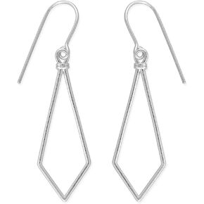Boma Jewelry Sterling Silver Open Diamond Shaped Geometric Dangle Earrings