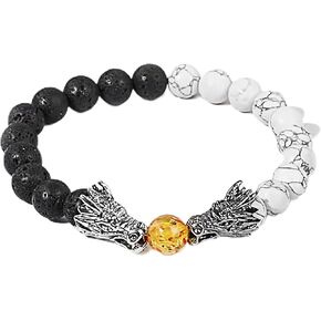 New Korbah Genuine Zen Fusion: Volcanic Rock White Turquoise Citrine Topaz Dragon Bracelet - Perfect for Yoga and Special Occasion Gifting, and Christmas Celebration in Saudi Arabia
