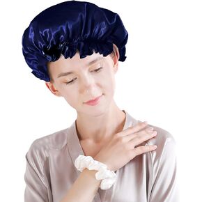 Silk Bonnet for Curly Hair 100% Mulberry Silk Hair Wrap for Sleeping 19 Momme Silk Hair Bonnet for Long Hair