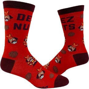 Mens Deez Nuts Socks Funny Christmas Nutcracker Sarcastic Graphic Sock Gag Gift Joke Crazy Witty Footwear