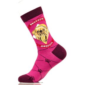 Brussels Griffon, Fancy Colorful Cotton Comfy Novelty Funny Dress Socks Unisex, PETS Patterned Cool Design Gift, Women's 10-12.5, Men's 8.5-13, Unisex 41-46 in Saudi Arabia