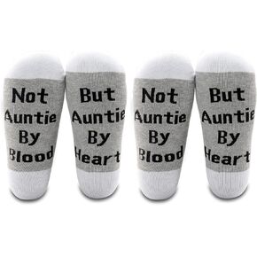 LEVLO Uncle Aunt in Law Gifts Not Auntie/Uncle By Blood But Auntie/Uncle By Heart Socks Uncle Aunt Birthday Gifts