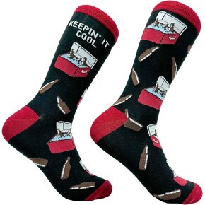 Men's Keepin It Cool Socks Funny Cold Beer Drinking Lovers Footwear